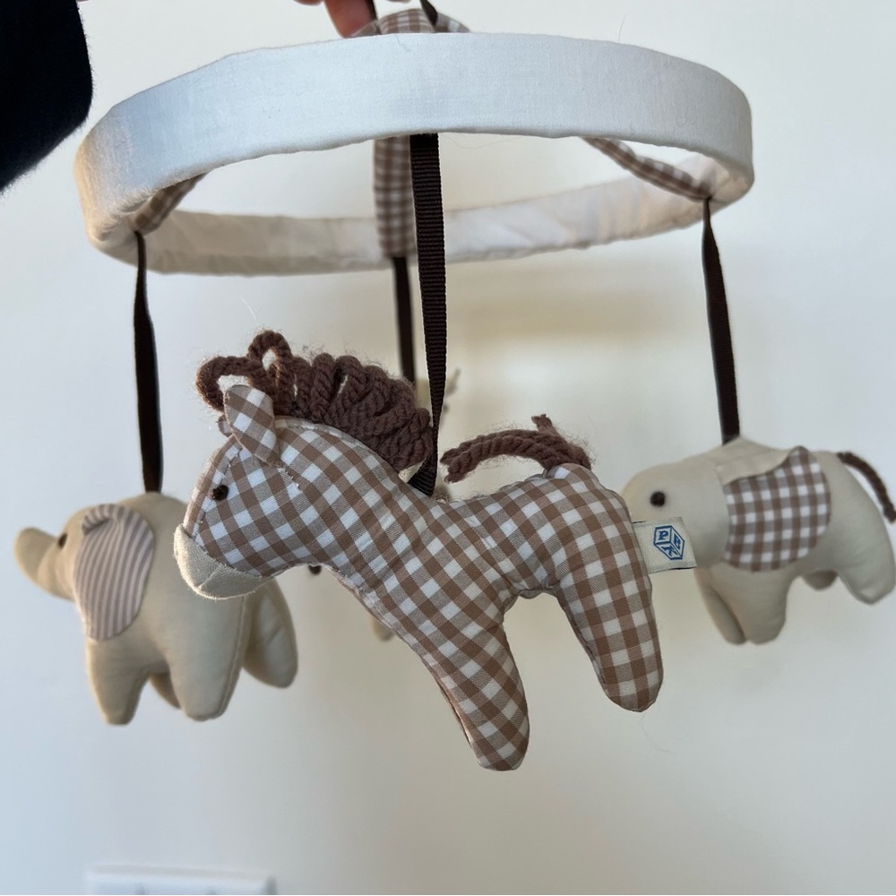 Pottery Barn Kids Gingham Animal Mobile